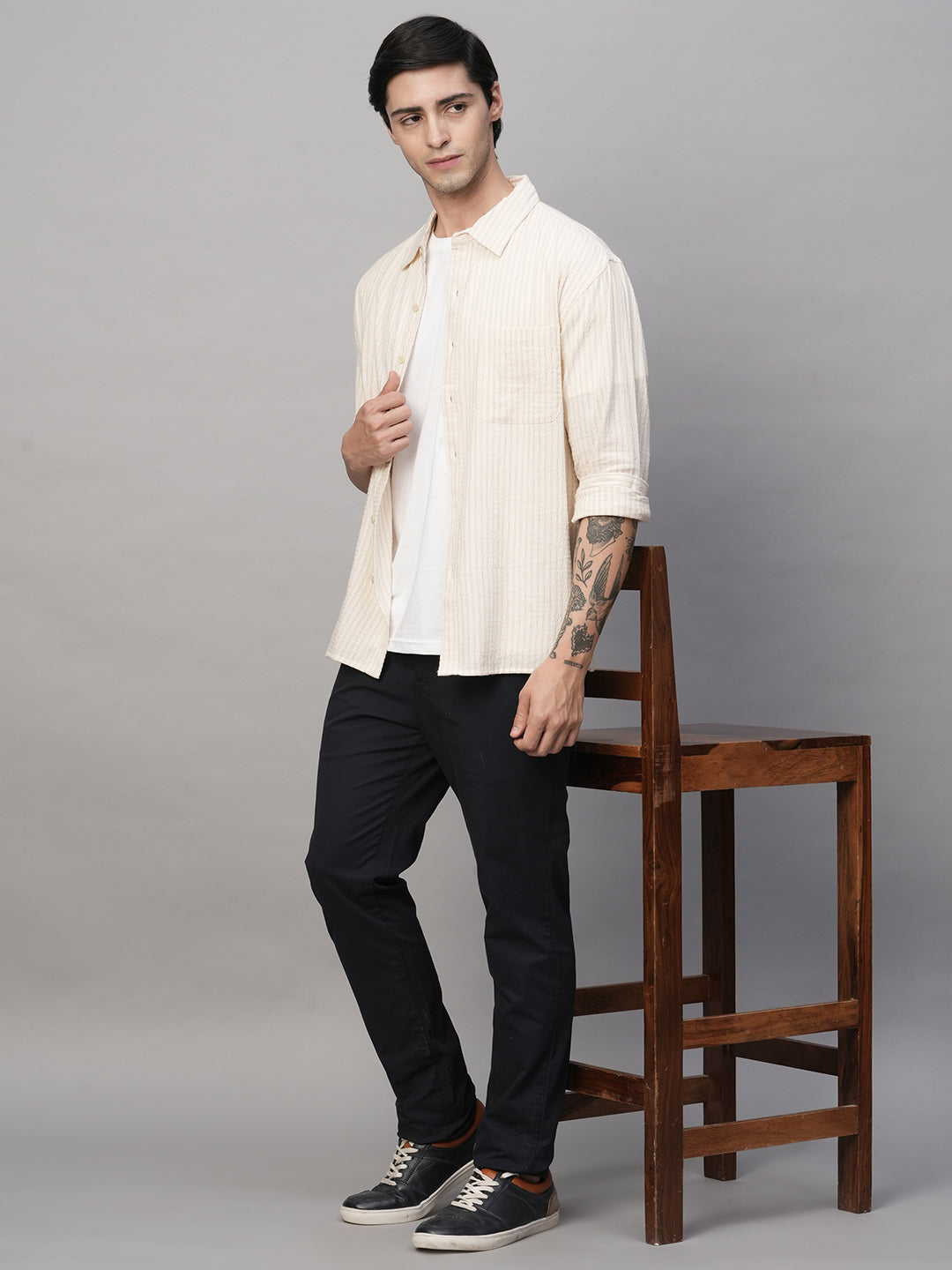 Men's Natural Cotton Viscose Regular Fit Shirt