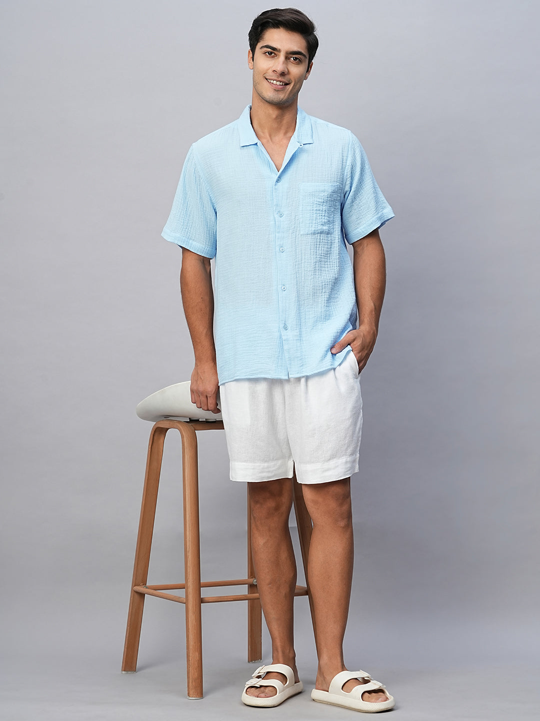 Men's Sky Cotton Regular Fit Shirt