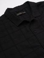 Men's Black 100% Cotton Regular Fit Shirt