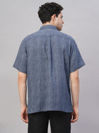 Men's Blue 100% Cotton Regular Fit Shirt