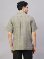 Men's Grey 100% Cotton Regular Fit Shirt