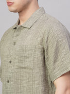 Men's Grey 100% Cotton Regular Fit Shirt