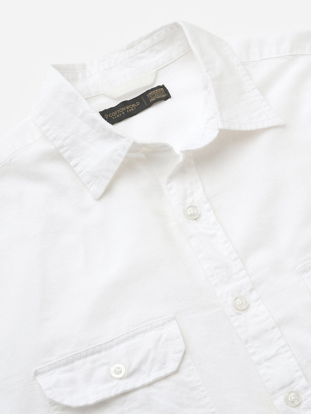 Men's White Linen Cotton Regular Fit  Shirt