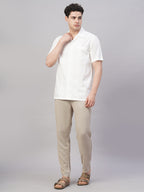 Men's White 100% Cotton Regular Fit Shirt