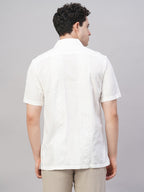 Men's White 100% Cotton Regular Fit Shirt