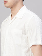 Men's White 100% Cotton Regular Fit Shirt
