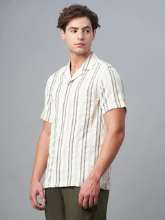 Men's Cotton Linen Regular Fit Shirt Natural