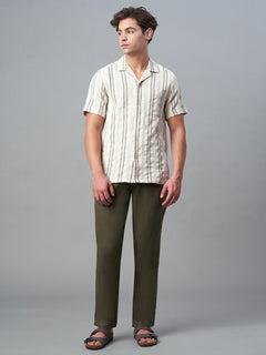 Men's Cotton Linen Regular Fit Shirt Natural