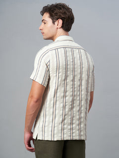 Men's Cotton Linen Regular Fit Shirt Natural
