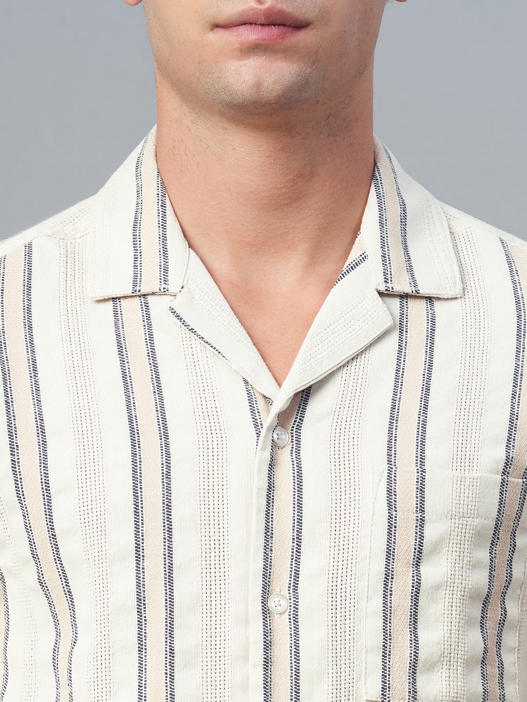 Men's Natural Cotton Linen Regular Fit Shirt