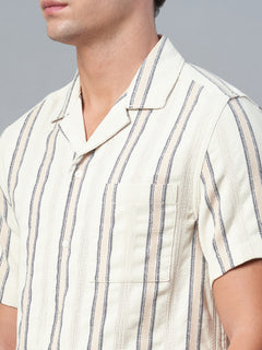 Men's Cotton Linen Regular Fit Shirt Natural