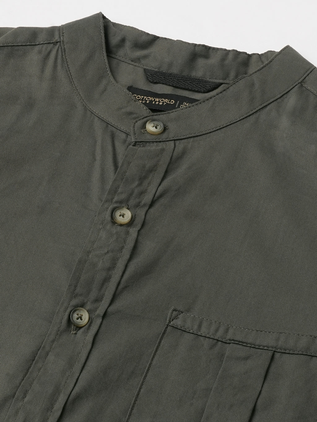Men's Olive Cotton Modal Regular Fit Shirt