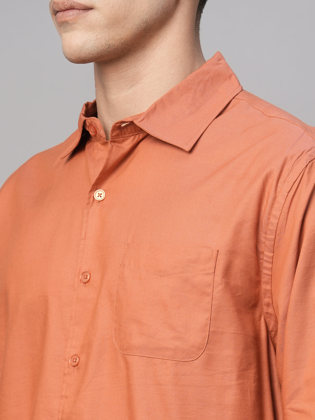 Men’s Cotton Modal Loose Fit Shirt Brick