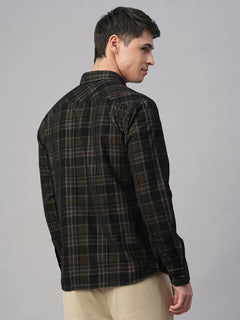 Men's Corduroy Black 100% Cotton Regular Fit Shirt
