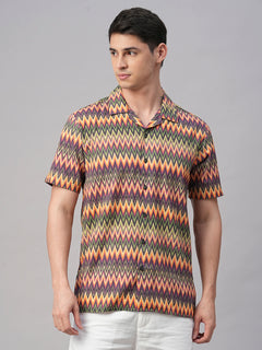 Men's Cotton Regular Fit Shirt Orange