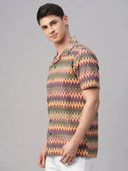 Men's 100% Cotton Regular Fit Shirt Orange