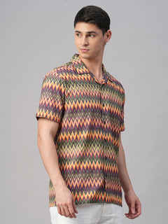 Men's Cotton Regular Fit Shirt Orange