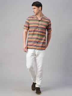 Men's Cotton Regular Fit Shirt Orange