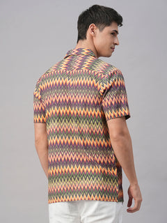 Men's Cotton Regular Fit Shirt Orange