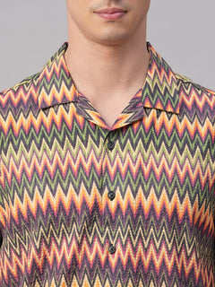 Men's Cotton Regular Fit Shirt Orange