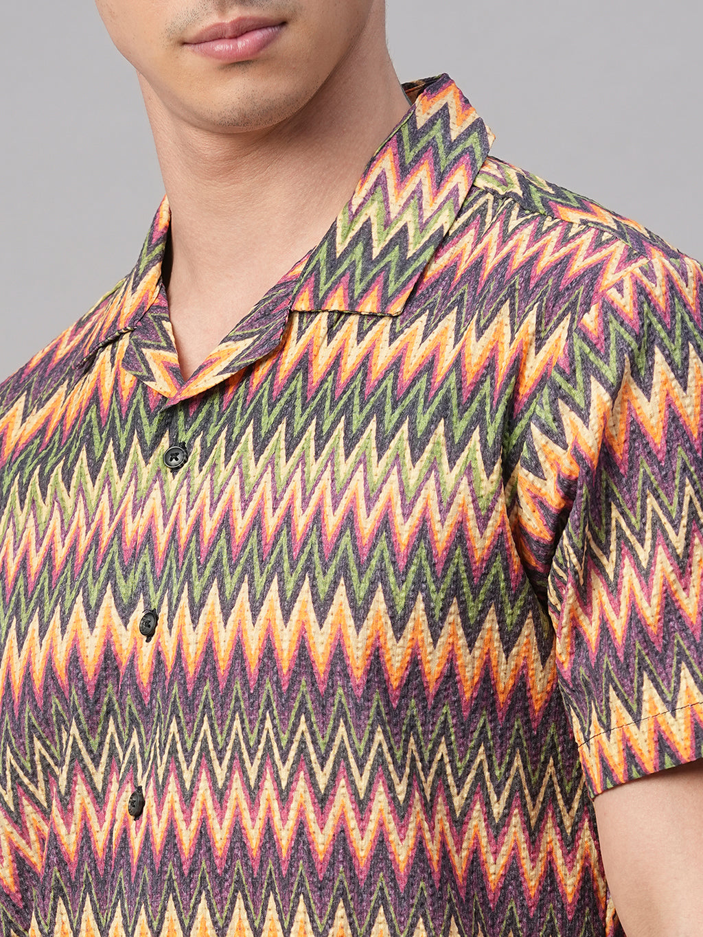Men's 100% Cotton Regular Fit Shirt Orange