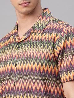 Men's Cotton Regular Fit Shirt Orange