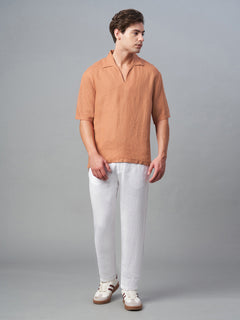 Men’s Linen Loose Fit Shirt Brick