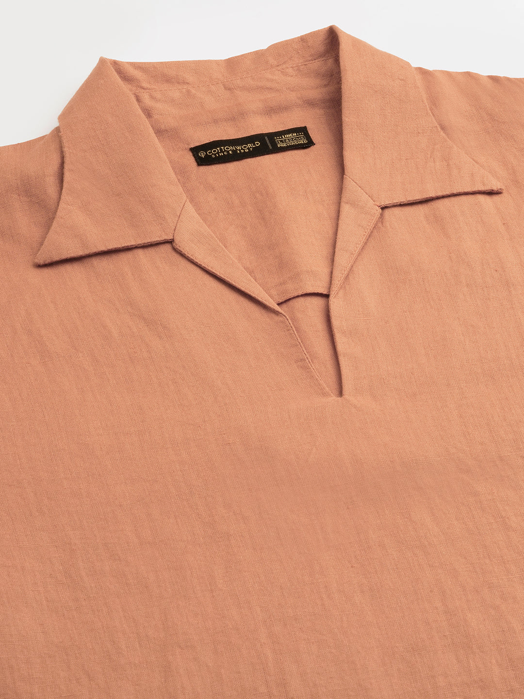 Men's Brick 100% Linen Loose Fit Shirt
