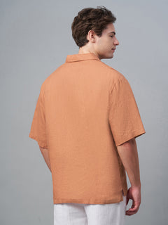 Men’s Linen Loose Fit Shirt Brick
