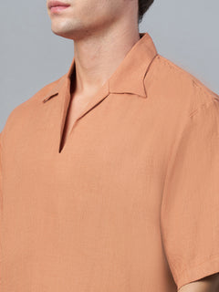 Men’s Linen Loose Fit Shirt Brick