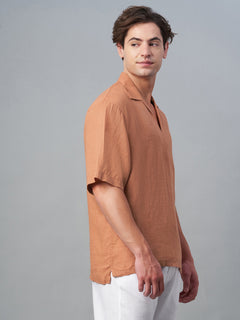 Men’s Linen Loose Fit Shirt Brick