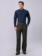 Men's Navy Cotton Lycra Slim Fit Shirt