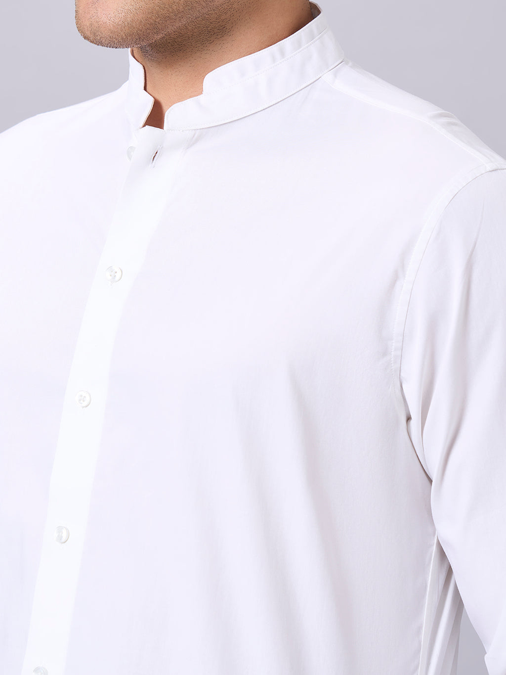 Men's White Cotton Lycra Slim Fit Shirt