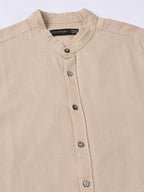 Men's Sand Linen Cotton Regular Fit Shirt