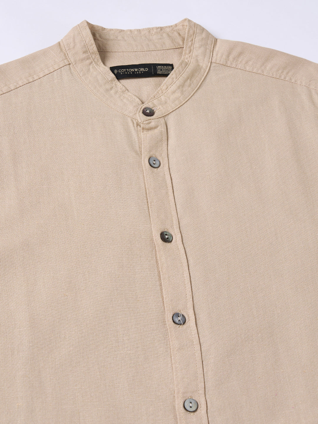 Men's Sand Linen Cotton Regular Fit Shirt