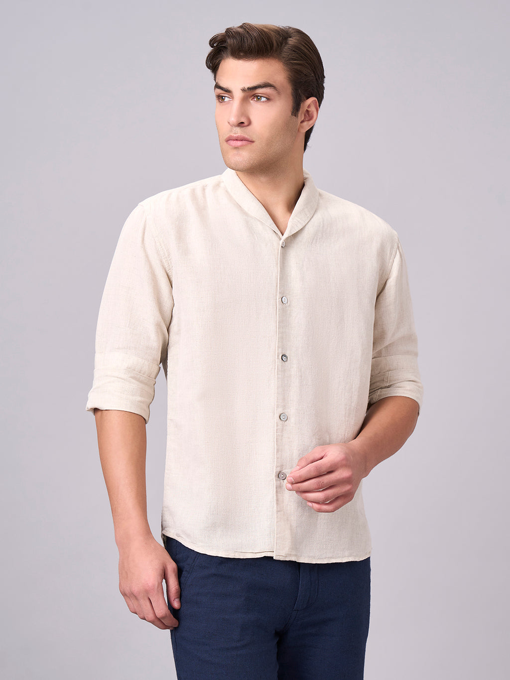 Men's Natural Linen Cotton Regular Fit Shirt