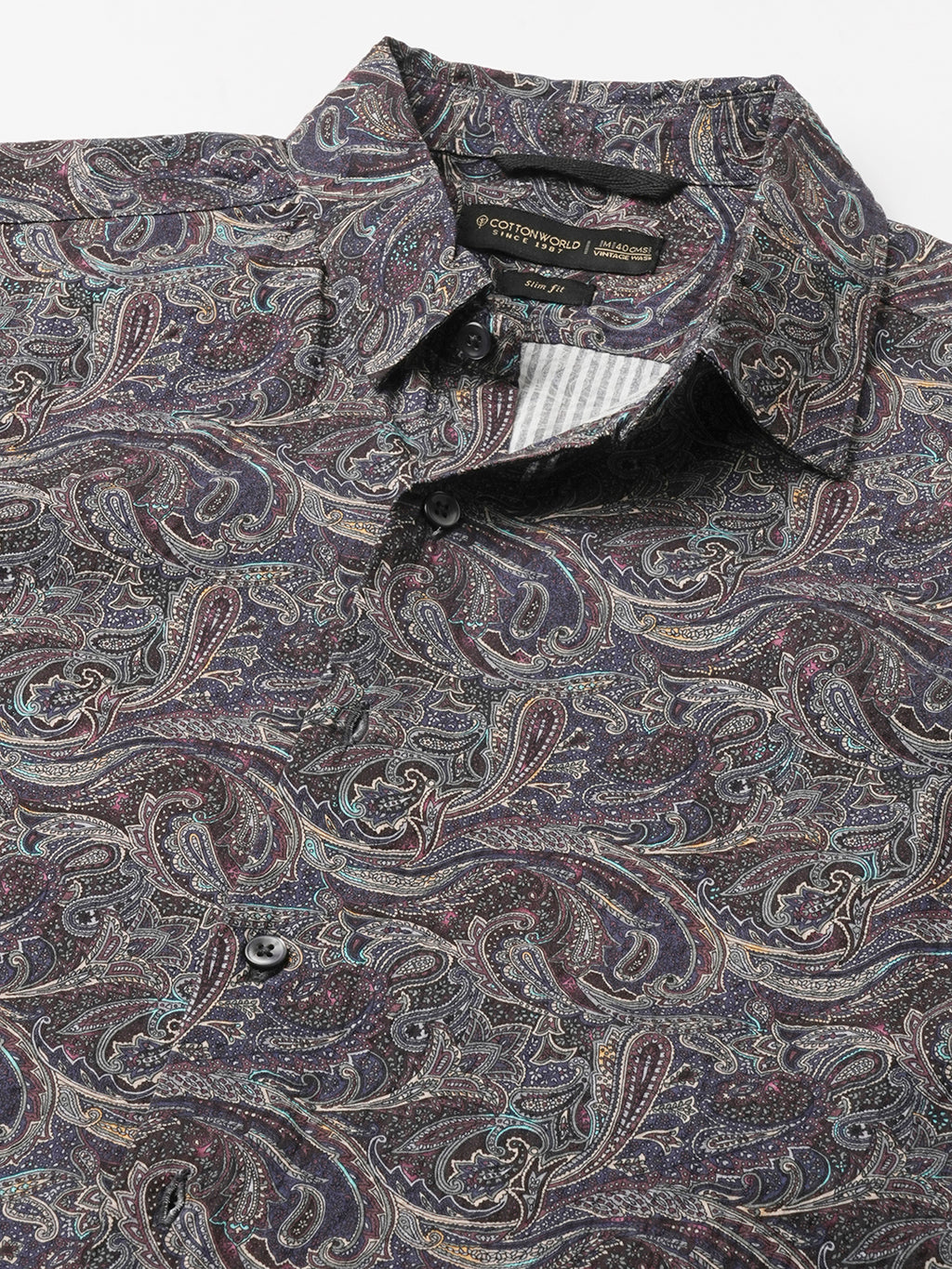 Men's Navy 100% Cotton Slim Fit Shirt