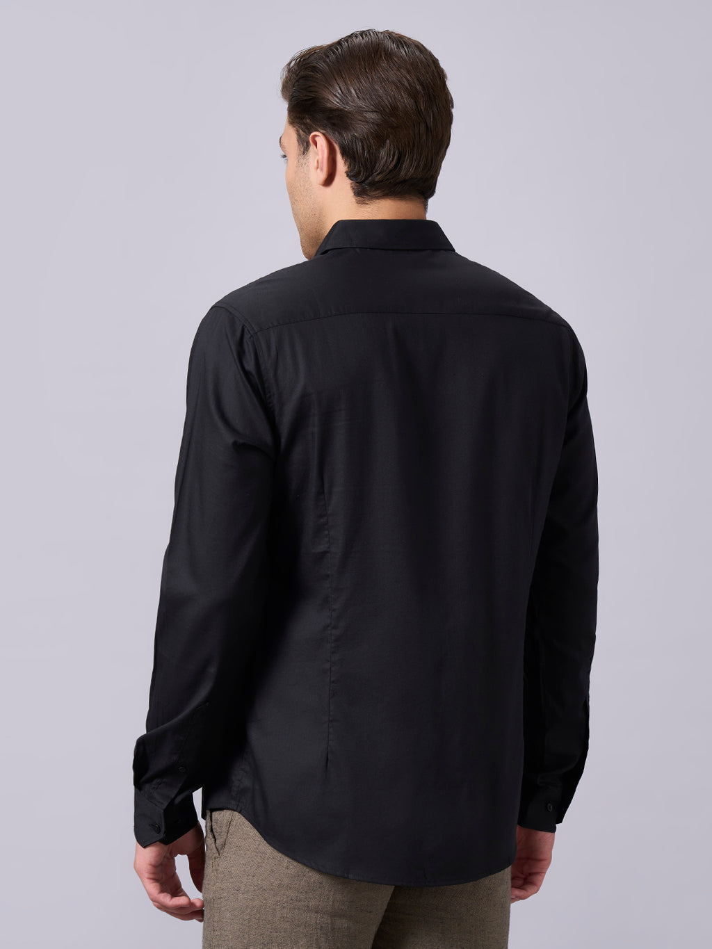 Men's Black 100% Cotton Slim Fit Shirt
