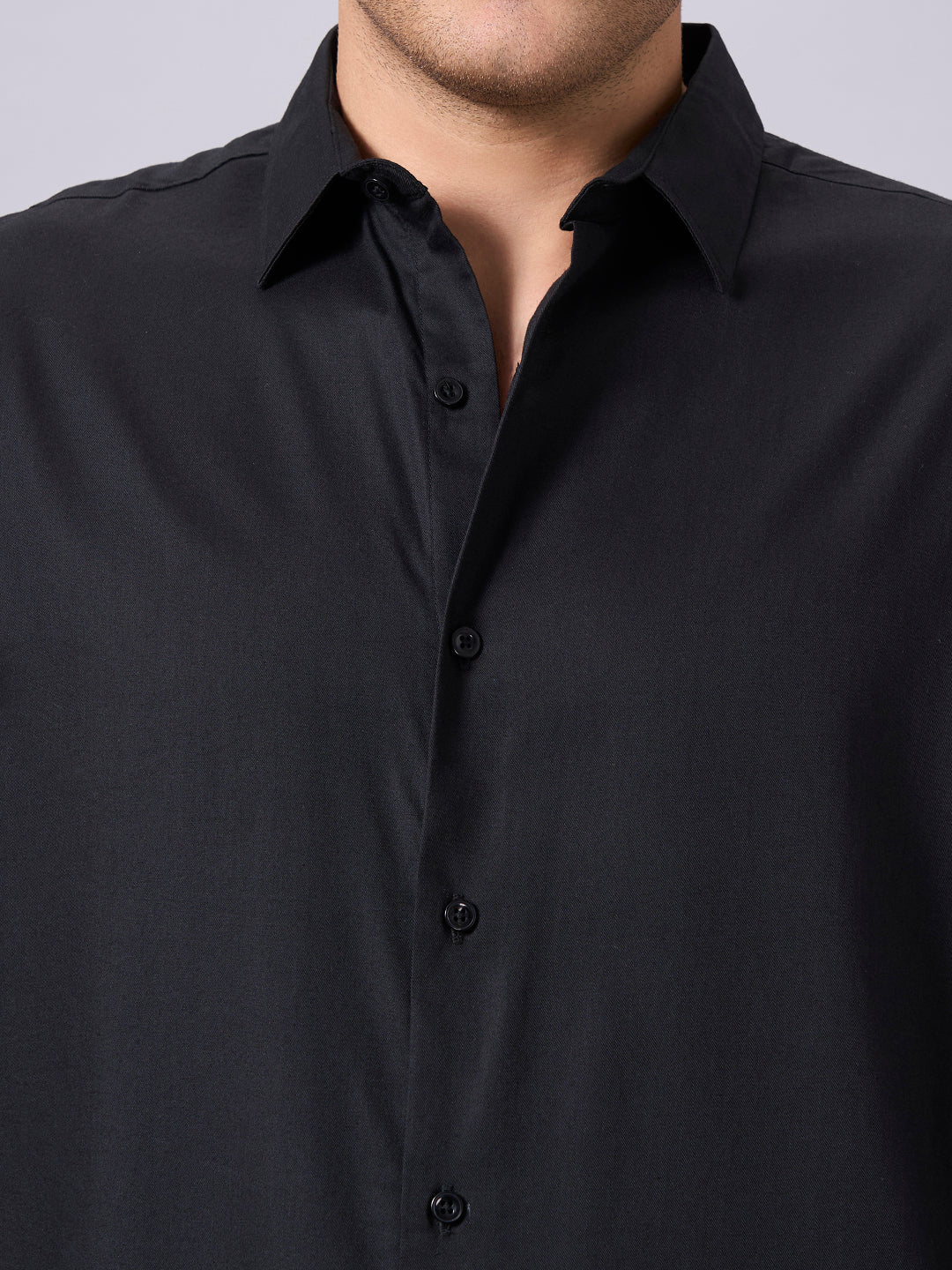Men's Black 100% Cotton Slim Fit Shirt