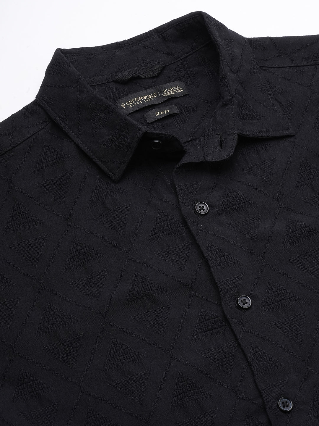 Men's Black 100% Cotton Slim Fit Shirt
