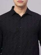 Men's Black 100% Cotton Slim Fit Shirt