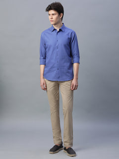 Men's 100% Cotton Slim Fit Shirt Blue