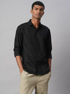 Men's Black 100% Cotton Slim Fit Shirt