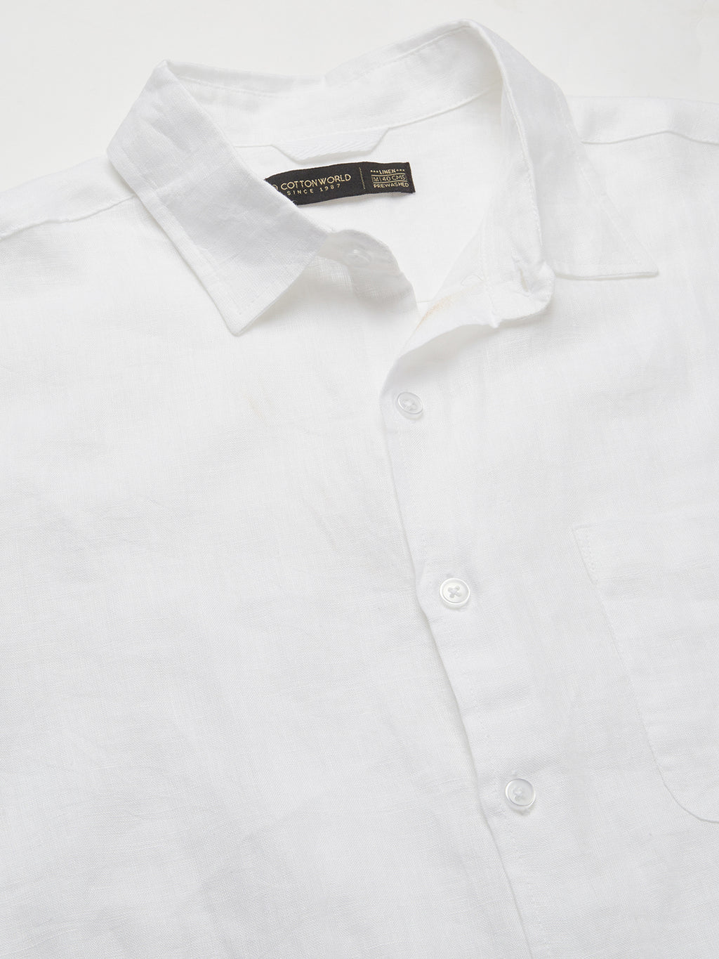 Men's White 100% Cotton Slim Fit Shirt
