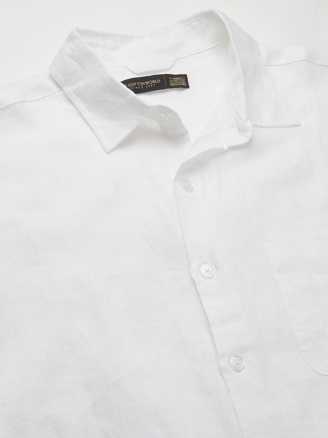 Men's White 100% Cotton Slim Fit Shirt