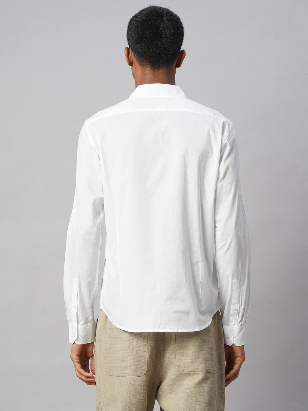 Men's White 100% Cotton Slim Fit Shirt