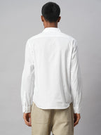 Men's White 100% Cotton Slim Fit Shirt