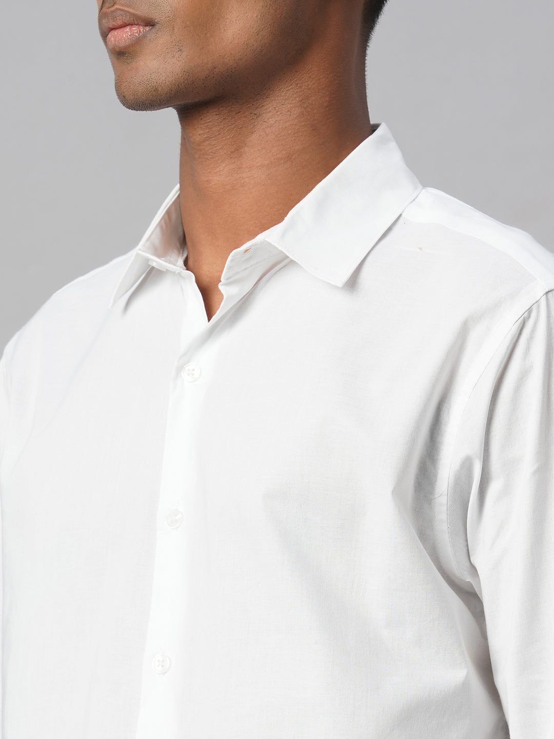 Men's White 100% Cotton Slim Fit Shirt