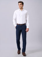 Men's White Cotton Lycra Slim Fit Shirt