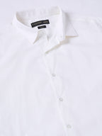 Men's White Cotton Lycra Slim Fit Shirt